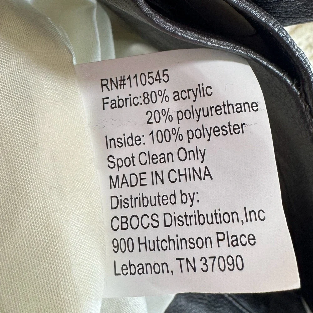 4/$40 Sweater Knit Faux Leather‎ Cream Knit Sweater Medium Tote Bag